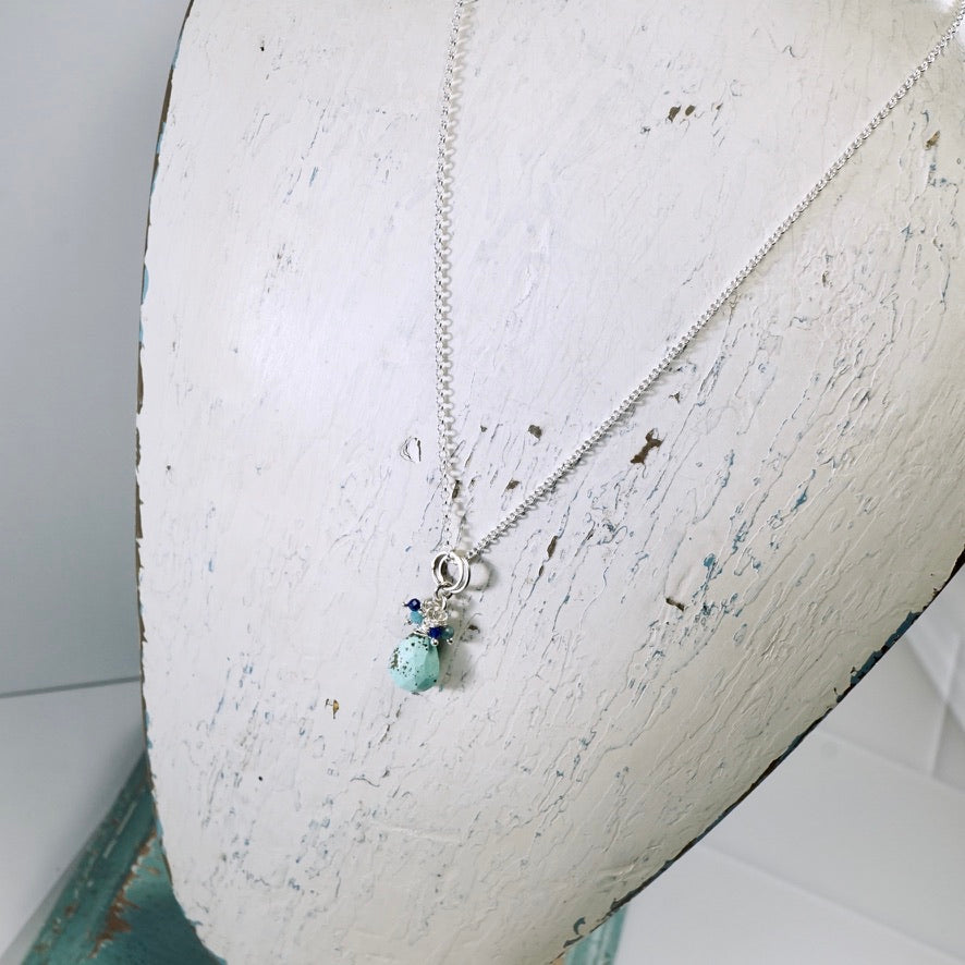 Natural Turquoise Cluster Pendant