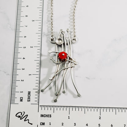 Whimsical Trellis Coral Necklace