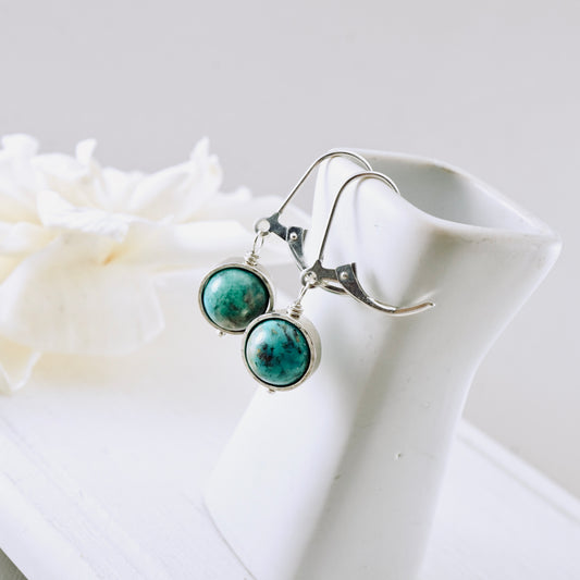 Chrysocolla Orbit Drop Earrings