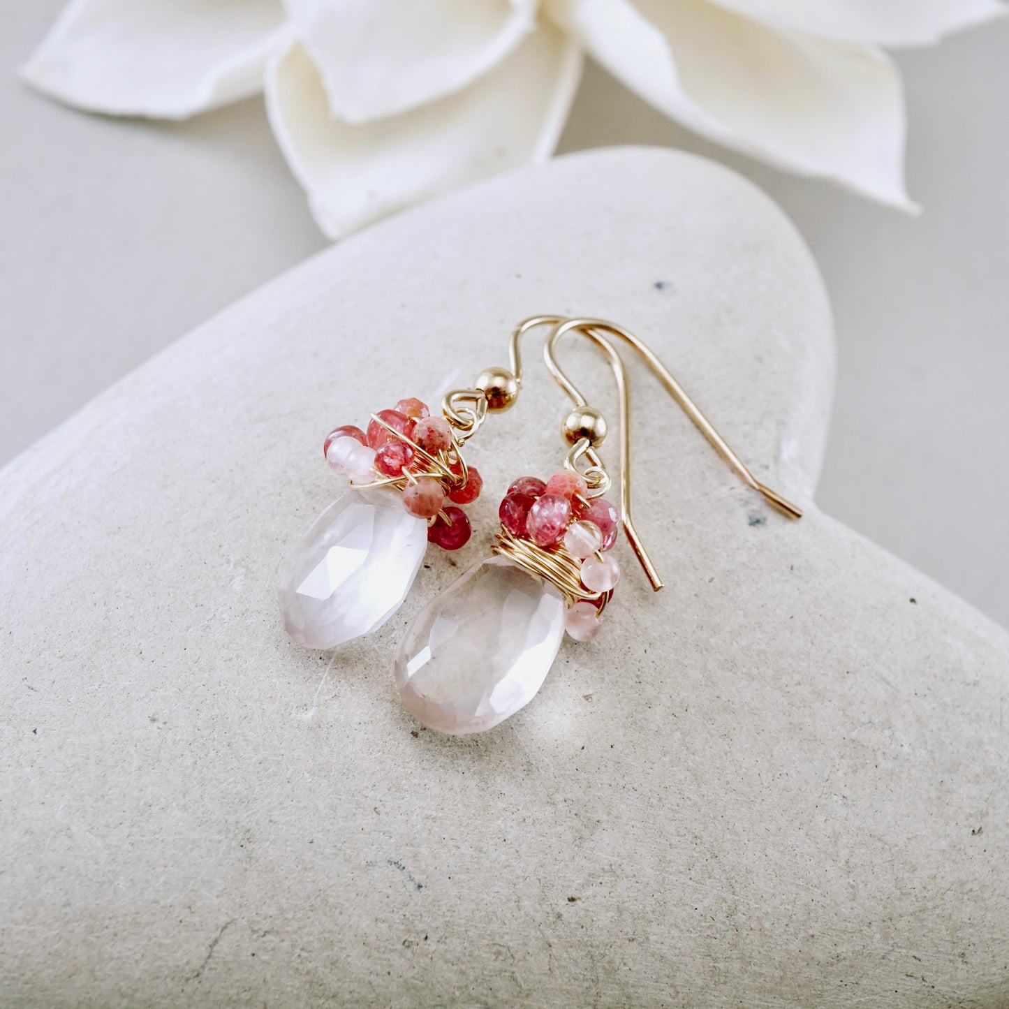 Rose Quartz Nested Earrings