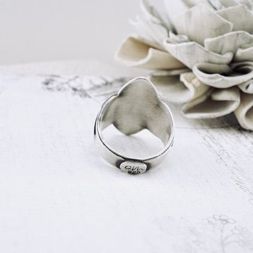 Silver & Gold Pod Saddle Ring (Size: 7.5)