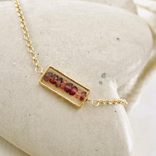 Load image into Gallery viewer, TN Pink Tourmaline Petite Bar Necklace (Gold-filled)