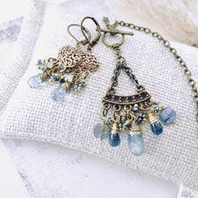 Load image into Gallery viewer, TN Blue Kyanite &amp; London Blue Topaz Pendant (Brass)