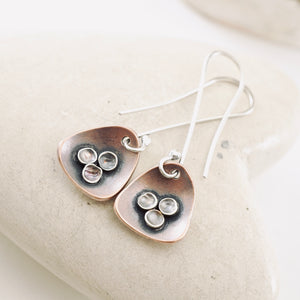 DT - Dancing Triangles Long Earrings (Copper, Sterling)