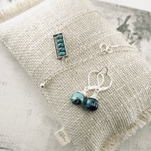 TN Turquoise Petite Bar Necklace (Sterling Silver)