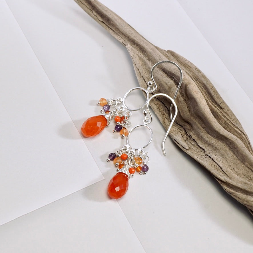 Carnelian Petite Chandelier Earrings