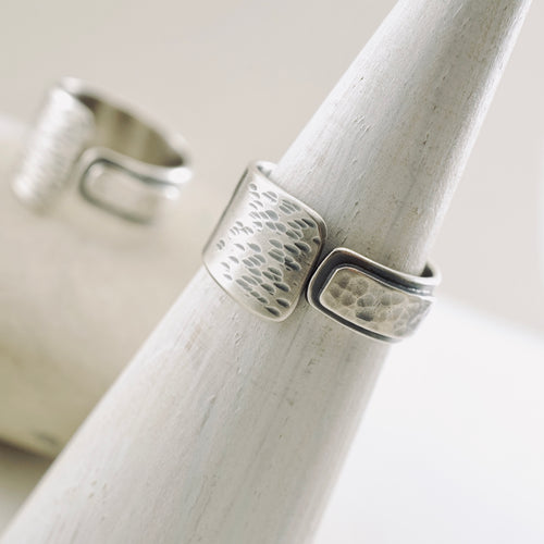 Rings with a Voice - Textured Open Band Ring (Sterling)