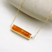 Load image into Gallery viewer, TN Carnelian Long Bar Necklace (Gold-filled)