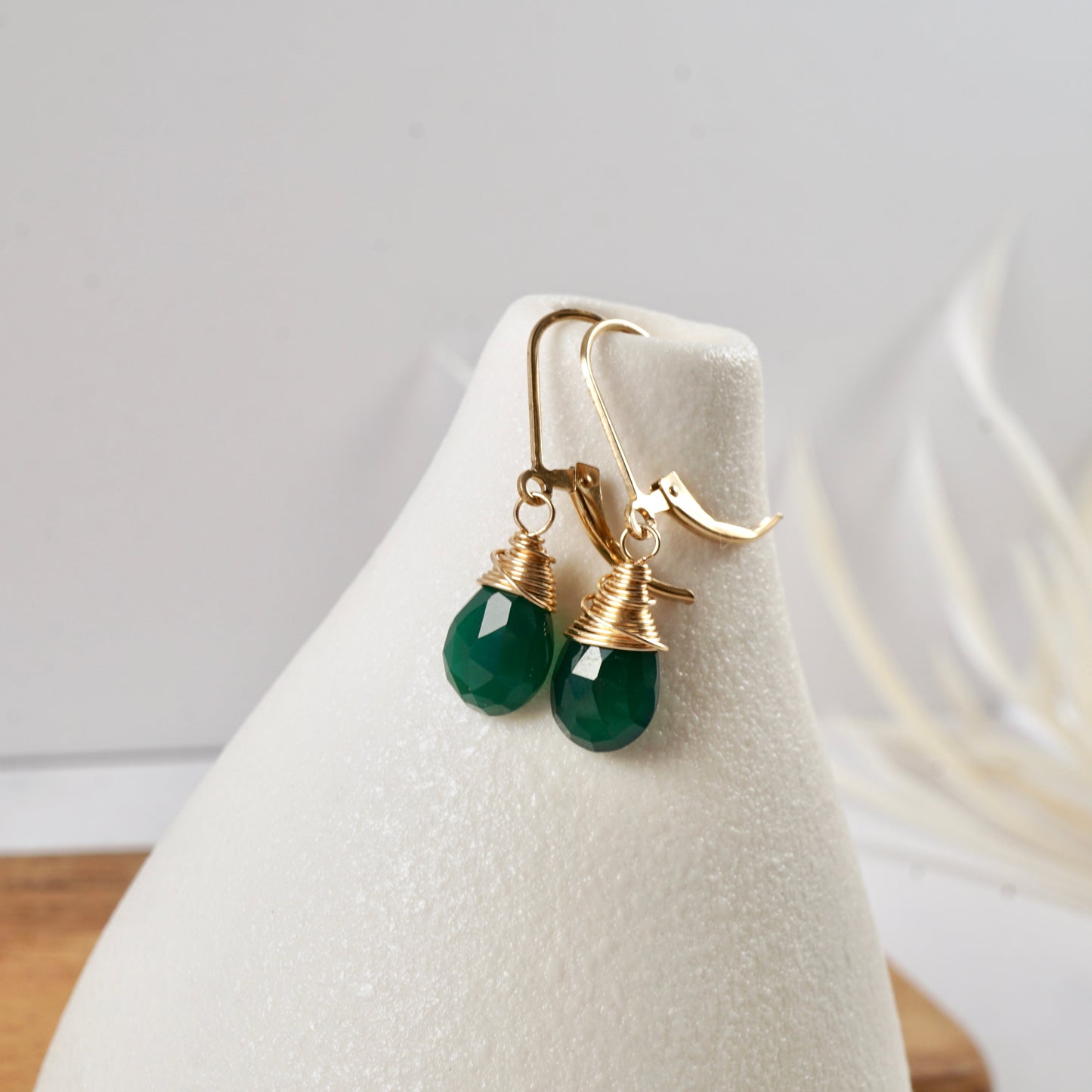 Green Onyx Drop Earrings