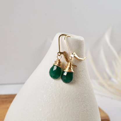Green Onyx Drop Earrings