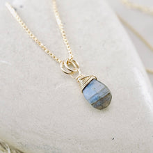 Load image into Gallery viewer, TN Petite Labradorite Flat Drop Pendant (GF)