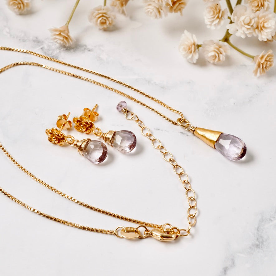 Petite Ametrine Flower Post Earrings