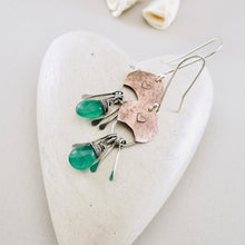 Load image into Gallery viewer, Green Onyx Crescent Earrings