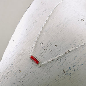 TN Coral Petite Bar Necklace (Sterling Silver)