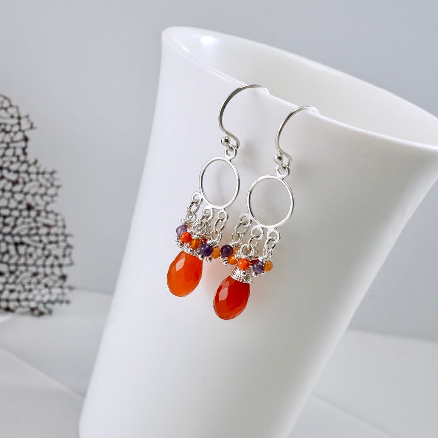 Carnelian Petite Chandelier Earrings
