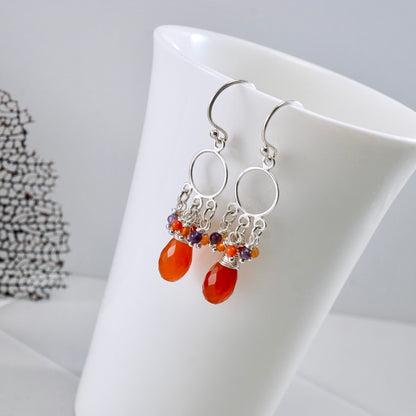 Carnelian Petite Chandelier Earrings