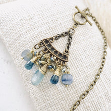 Load image into Gallery viewer, TN Blue Kyanite &amp; London Blue Topaz Pendant (Brass)