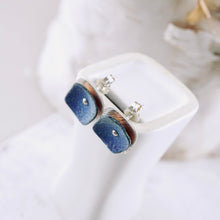 Load image into Gallery viewer, RH - Retro Double Square Stud Earrings (Denim Blue)