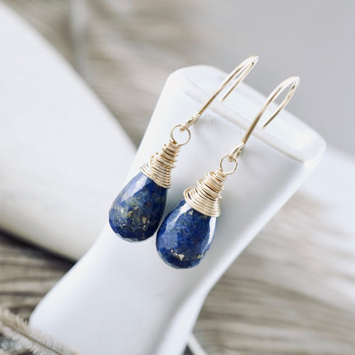 TN Large Lapis Drop Earrings (GF)