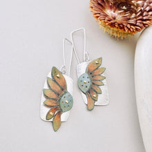 Load image into Gallery viewer, RH - Wildflower Tapered Square Earrings (Pumpkin &amp; Sage)