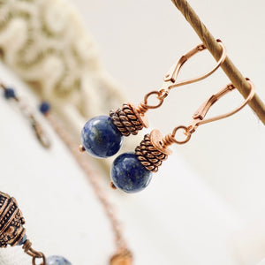 TN Lapis Braided Ring Earrings (Copper)