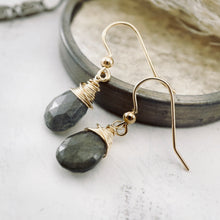 Load image into Gallery viewer, TN Labradorite Drop Earrings (Gold-filled)