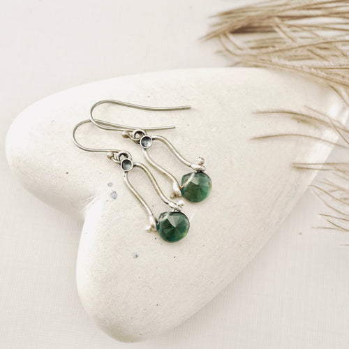 Petite Swings - Green Topaz Earrings (Sterling Silver)