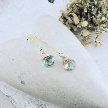 Load image into Gallery viewer, TN Green Amethyst U-Threader Earrings (GF)