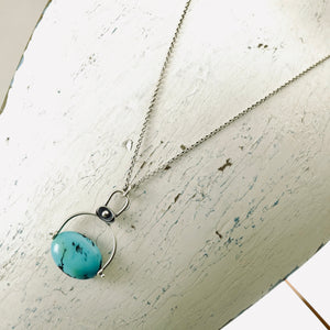 Petite Swings - Natural Turquoise Swivel Drop Pendant (Sterling)