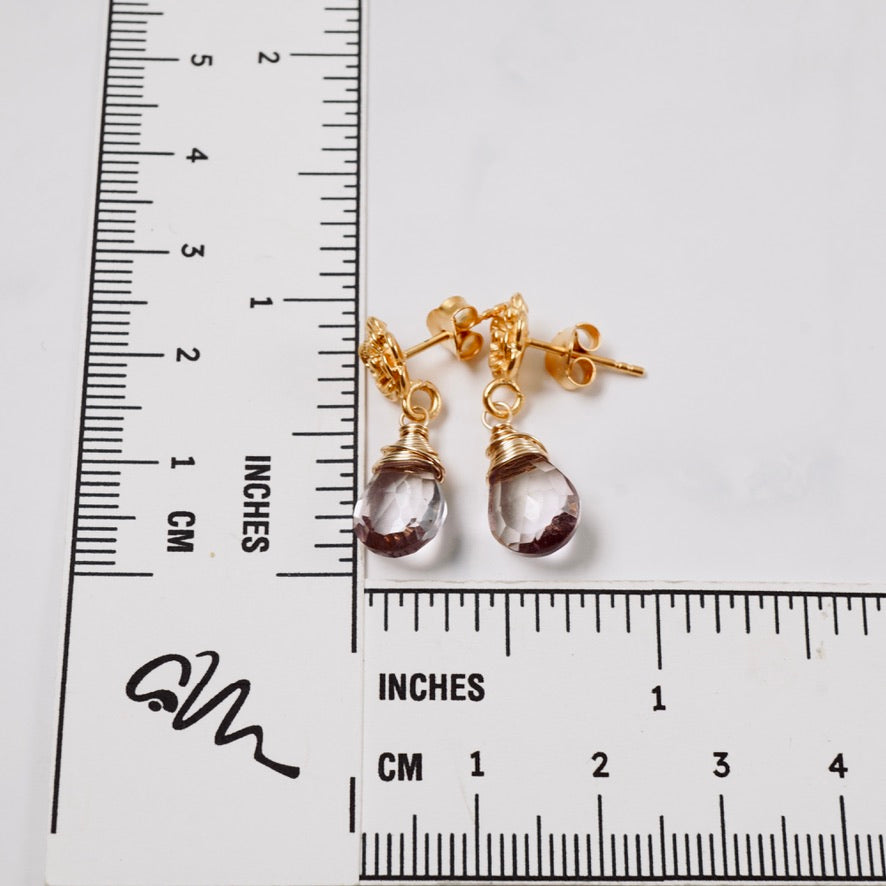 Petite Ametrine Flower Post Earrings