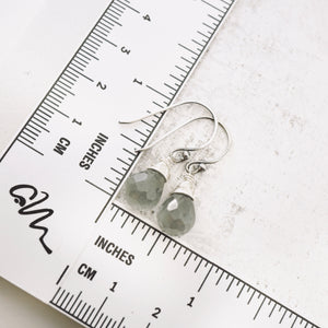 TN Gray Moonstone Drop Earrings (Sterling)
