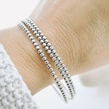 Load image into Gallery viewer, Stackable - Flat Large Bead Bangle Bracelet (SS)