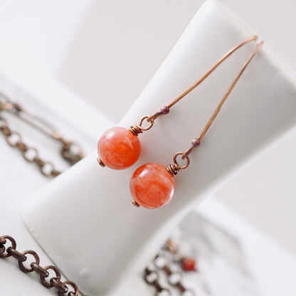 Hot Pink Agate Long Earrings