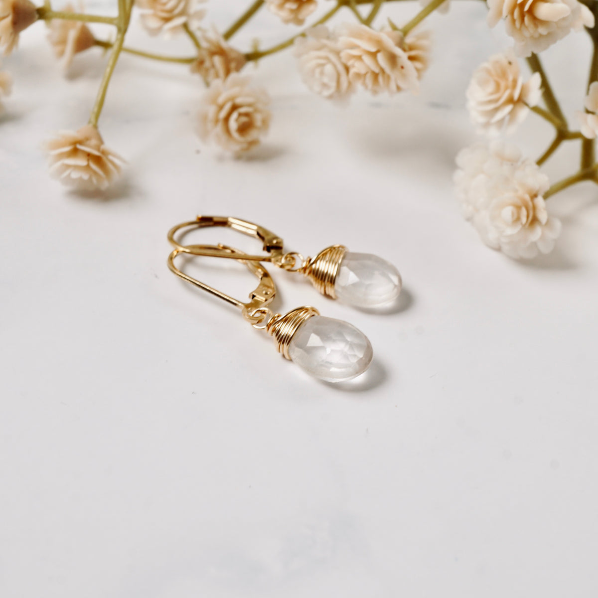 Rose Quartz Drop Earrings