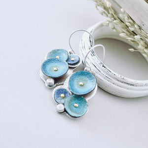 RH - Water Drop Short Earrings (Turquoise & Blue)