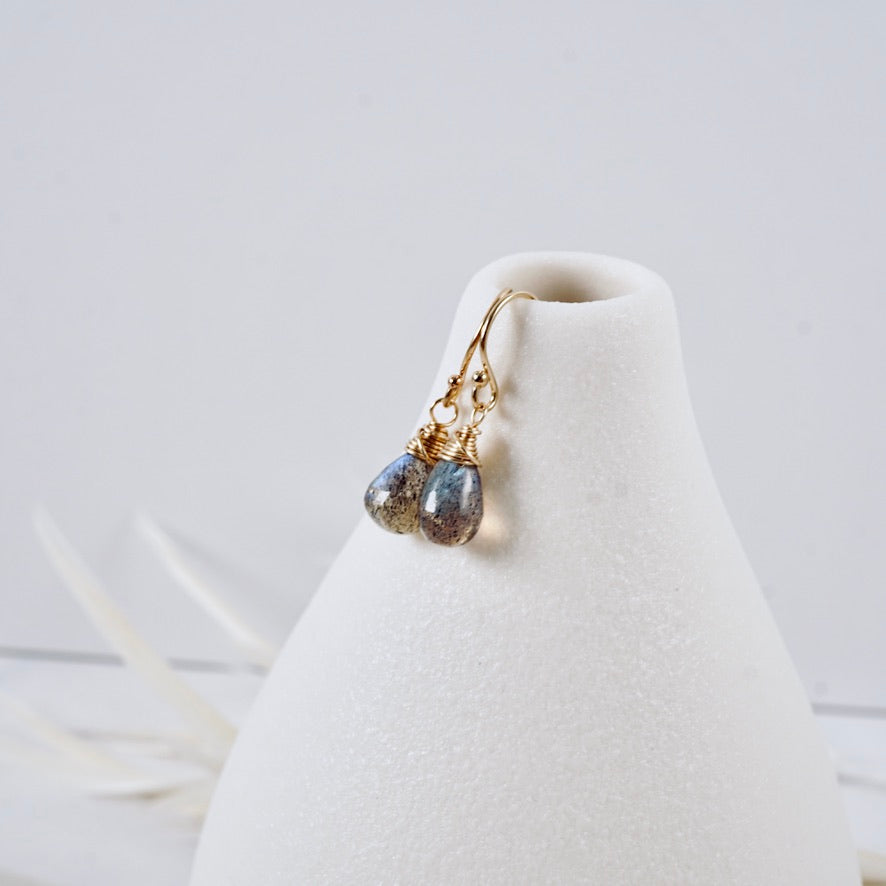 Petite Labradorite Drop Earrings
