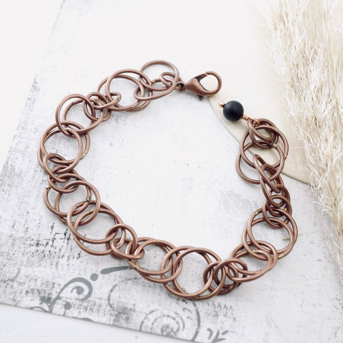 TN Copper Interlocking Round Link Bracelet (Copper)