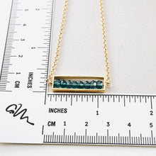 Load image into Gallery viewer, Blue Quartz Long Bar Necklace