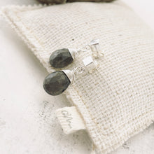 Load image into Gallery viewer, TN Labradorite Square Post Earrings (SS)