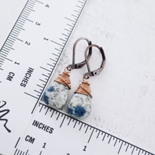 Load image into Gallery viewer, TN K2 Azurite Granite Drop Earrings (Copper)