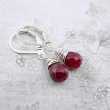 Load image into Gallery viewer, TN Natural Ruby Petite Drop Earrings (SS)
