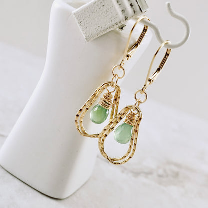 Zambian Emerald Double Hoop Earrings