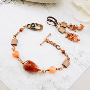 TN Agate & Calcite Copper Bracelet (Toggle Clasp)