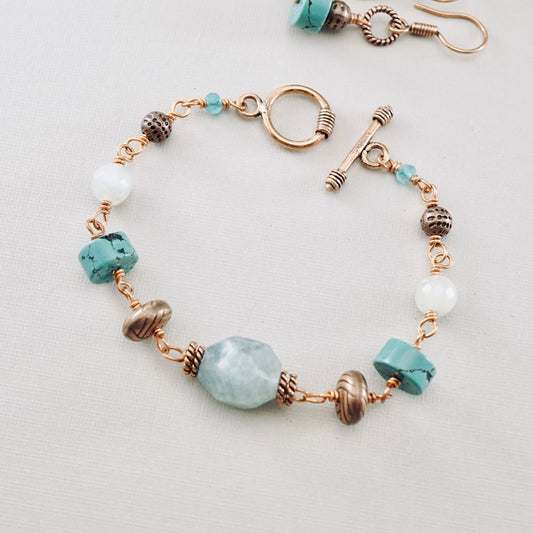 Amazonite & Turquoise Copper Bracelet