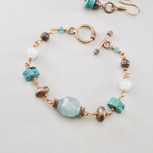 Load image into Gallery viewer, TN Amazonite &amp; Turquoise Copper Bracelet (Copper)