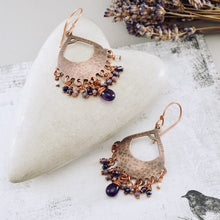 Load image into Gallery viewer, TN Amethyst Chandelier Earrings (Copper)