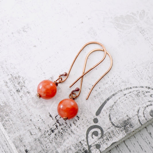 Hot Pink Agate Long Earrings