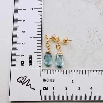 Natural Kyanite Flower Post Earrings