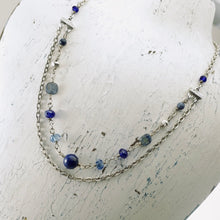 Load image into Gallery viewer, TN Double Strand Lapis &amp; Kyanite Necklace (Silver)