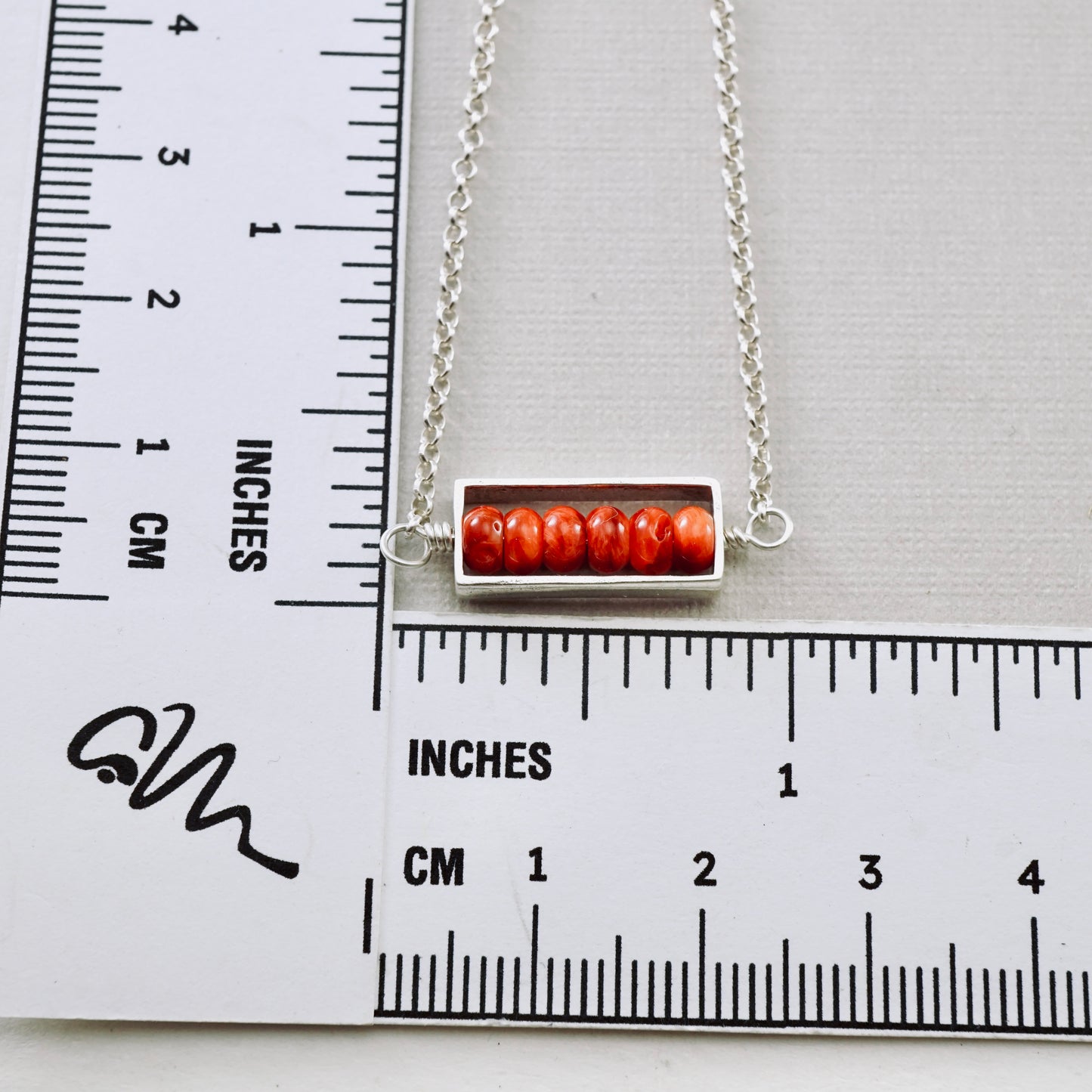 Spiny Oyster Petite Bar Necklace